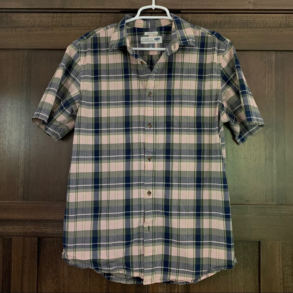 Classic Fit Button Down Plaid S/S Shirt Large Tall